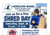 FREE Shred Day is Saturday, Sept. 26, 2026 at Horicon Bank in West Bend, Wi