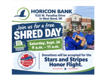 FREE Shred Day is Saturday, Sept. 26, 2026 at Horicon Bank in West Bend, Wi