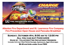 Allenton & St. Lawrence Fire Department breakfast / open house is Sunday, Oct. 4, 2026