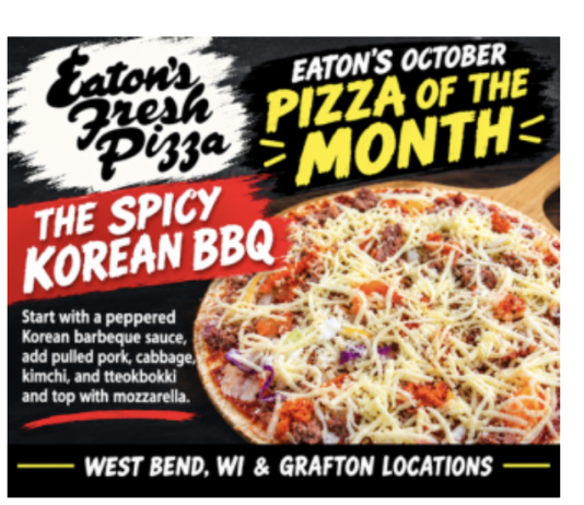 Eaton’s October Pizza of the Month – Spicy Korean BBQ