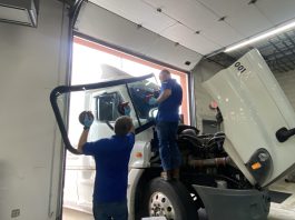 Glass Doctor in West Bend, WI, takes on challenging semi-truck windshield repair