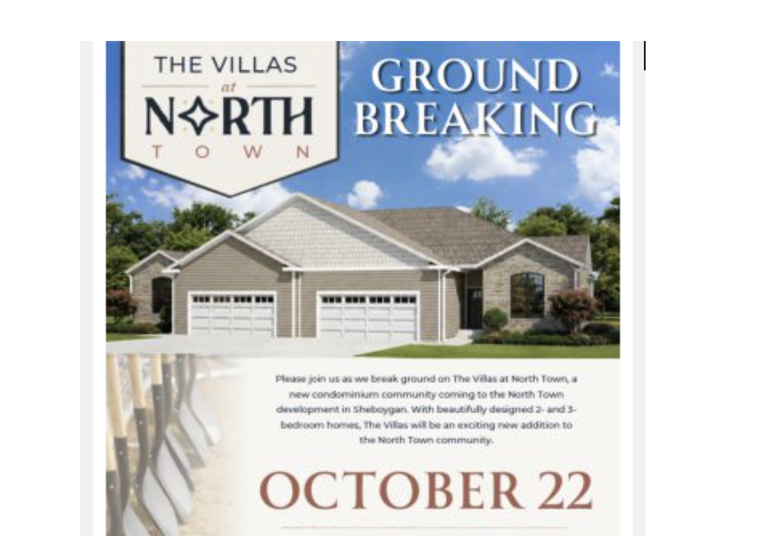 REAL ESTATE | Groundbreaking October 22 for The Villas at North Town in Sheboygan | By Christa Weindorf