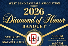 West Bend Baseball Association – 2026 Diamond of Honor Banquet on Nov. 14, 2026 | By Craig Larsen