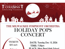 MSO Holiday Pops Concert is December 15, 2026 in West Bend, Wi