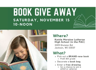 Book giveaway on Saturday, Nov. 15 at Kettle Moraine Lutheran High School